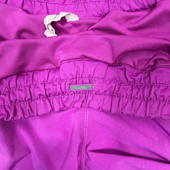 Lululemon Tracker II Running Shorts Sz 12 Fuschia Lined Elastic Waist Zip Pocket - Picture 6 of 11